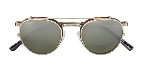 Serengeti DANIEL Clip-On Sunglasses / Shiny Light Gold / Mineral Polarized 555nm Cat 3 to 3