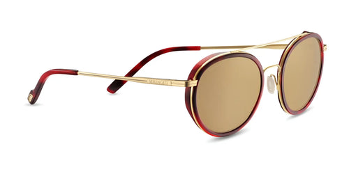 Serengeti GEARY Sunglasses / Size 52 / Bold Gold Red Streacky Acetate / Mineral Polarized Drivers Gold Cat 3 to 3