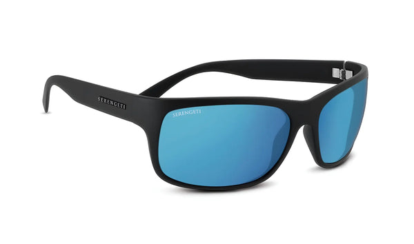 Serengeti PISTOIA Sunglasses | Size 64 / Black Matte / Mineral Polarized 555nm Blue Cat 2 to 3