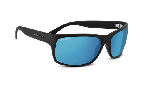 Serengeti PISTOIA Sunglasses / Size 64 / Black Matte / Mineral Polarized 555nm Blue Cat 2 to 3