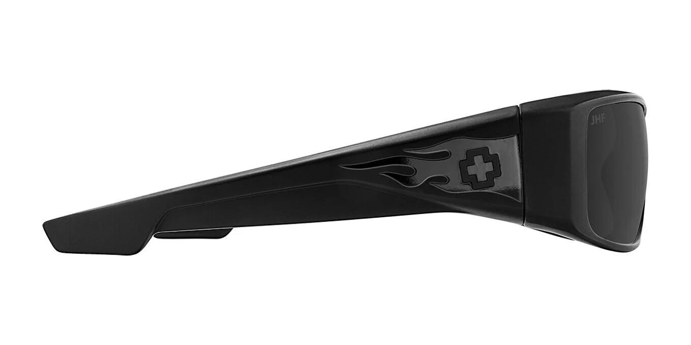SPY LOGAN Sunglasses | Size 61 by SPY feature black frames with thick arms, a bold flame design, and a cross logo. Equipped with Trident™ polarization for glare reduction and crisp vision. SPY LOGAN Sunglasses | Size 61 by SPY feature black frames with thick arms, a bold flame design, and a cross logo. Equipped with Trident™ polarization for glare reduction and crisp vision.