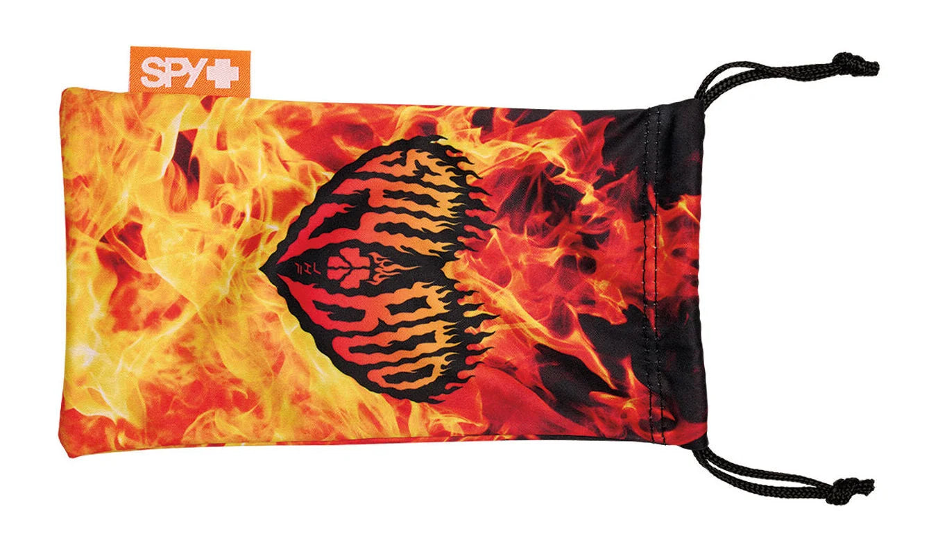 Store your SPY LOGAN Sunglasses (Size 61) in a drawstring pouch featuring orange flames, a black-orange tiger-striped heart, and an orange SPY+ tag—perfect protection for your shades with SPY Happy™ lens. Store your SPY LOGAN Sunglasses (Size 61) in a drawstring pouch featuring orange flames, a black-orange tiger-striped heart, and an orange SPY+ tag—perfect protection for your shades with SPY Happy™ lens.