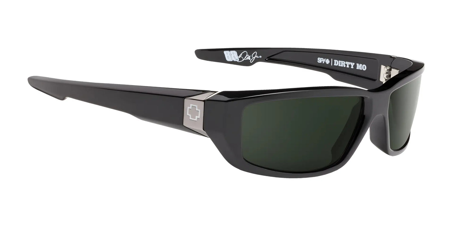 The SPY DIRTY Mo Sunglasses | Size 61 feature black frames, dark lenses, a gray cross logo on the side, and Trident polarization for crystal-clear vision. The SPY DIRTY Mo Sunglasses | Size 61 feature black frames, dark lenses, a gray cross logo on the side, and Trident polarization for crystal-clear vision.