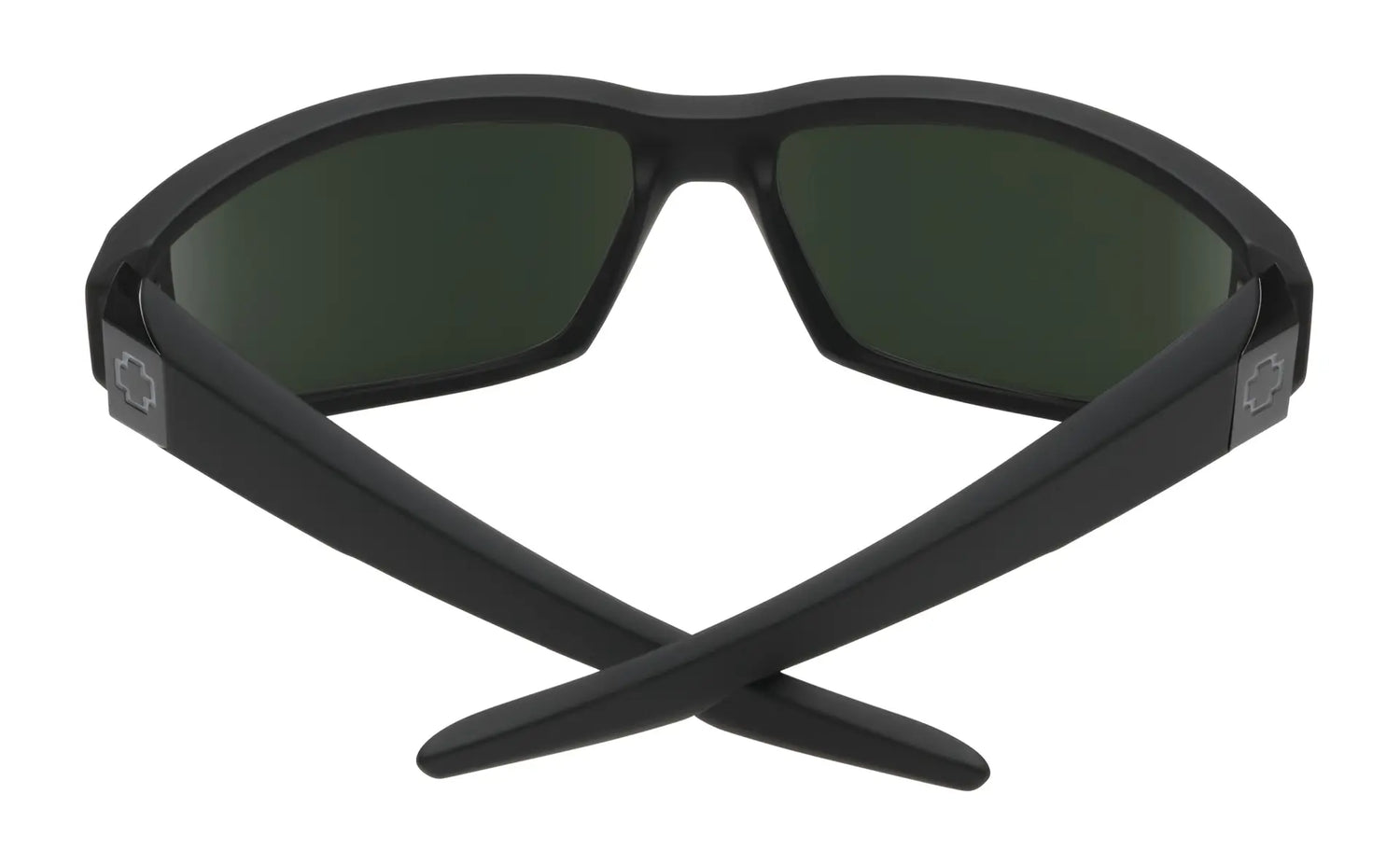 The SPY DIRTY Mo Sunglasses in black feature dark lenses, crossed arms, and Trident polarization to cut glare. Size 61. The SPY DIRTY Mo Sunglasses in black feature dark lenses, crossed arms, and Trident polarization to cut glare. Size 61.