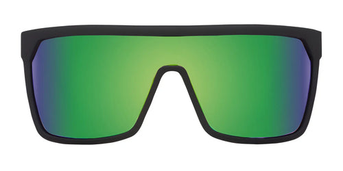 SPY FLYNN Sunglasses / Size 134 / Black Matte / Happy Gray Green
