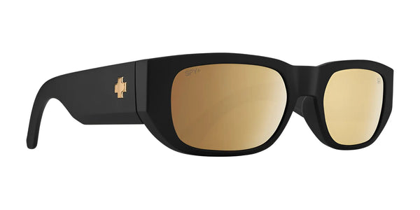 SPY GENRE Sunglasses | Size 54 / Translucent Aqua Matte Black / Happy Gray with Purple Spectra Mirror