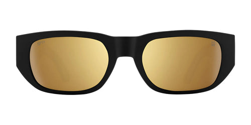 SPY GENRE Sunglasses / Size 54 / Translucent Aqua Matte Black / Happy Gray with Purple Spectra Mirror