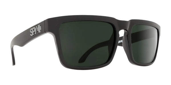 SPY HELM Sunglasses | Size 57 / Black Soft Matte / Happy Gray Green