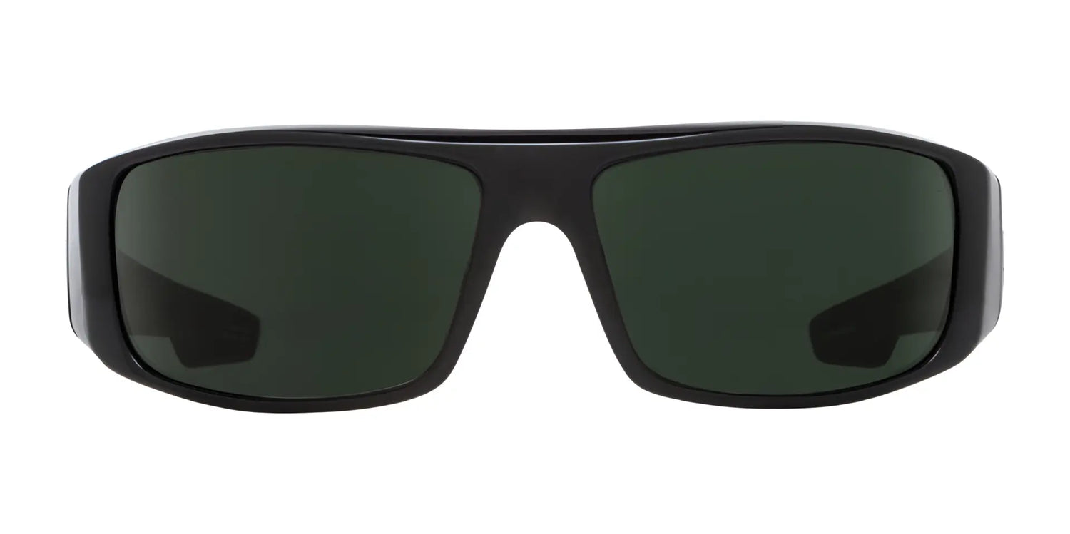 The SPY LOGAN Sunglasses | Size 61 by SPY feature black wraparound frames, dark tinted lenses, and durable Grilamid® construction, shown from the front on a white background. The SPY LOGAN Sunglasses | Size 61 by SPY feature black wraparound frames, dark tinted lenses, and durable Grilamid® construction, shown from the front on a white background.