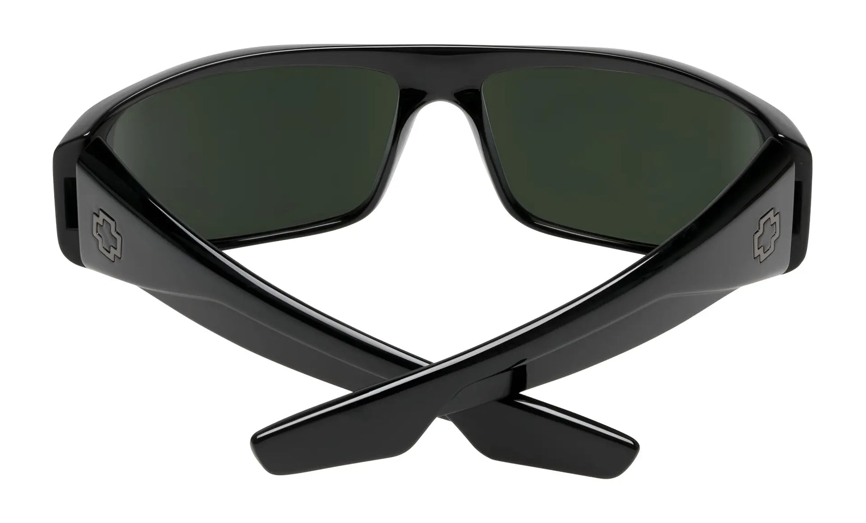 SPY LOGAN Sunglasses | Size 61: Black Grilamid® frames with crossed arms, dark lenses featuring SPY Happy™ lens technology, and a small logo on each side. SPY LOGAN Sunglasses | Size 61: Black Grilamid® frames with crossed arms, dark lenses featuring SPY Happy™ lens technology, and a small logo on each side.