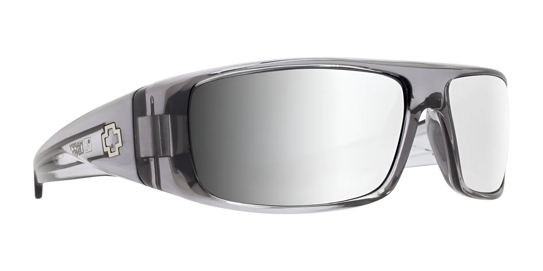 The SPY LOGAN Sunglasses | Size 61 feature clear smoke wraparound frames, a logo on the temple arm, and durable Grilamid® construction. The SPY LOGAN Sunglasses | Size 61 feature clear smoke wraparound frames, a logo on the temple arm, and durable Grilamid® construction.