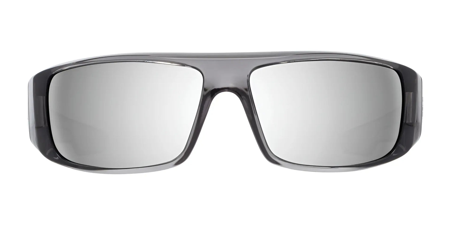 The SPY LOGAN Sunglasses (Size 61) by SPY feature wide, wraparound mirrored Happy™ lenses and a thick black Grilamid® frame for durable style, shown from the front. The SPY LOGAN Sunglasses (Size 61) by SPY feature wide, wraparound mirrored Happy™ lenses and a thick black Grilamid® frame for durable style, shown from the front.