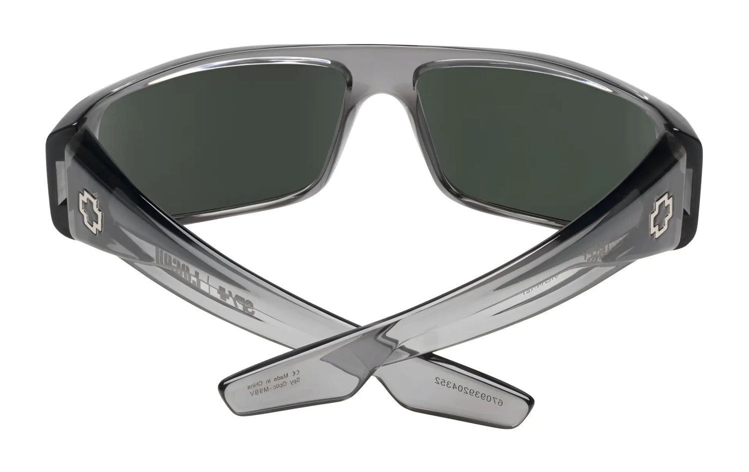 SPY LOGAN Sunglasses by SPY, Size 61, shown from the back with crossed arms. Features durable Grilamid® construction and dark lenses in a gray frame. SPY LOGAN Sunglasses by SPY, Size 61, shown from the back with crossed arms. Features durable Grilamid® construction and dark lenses in a gray frame.