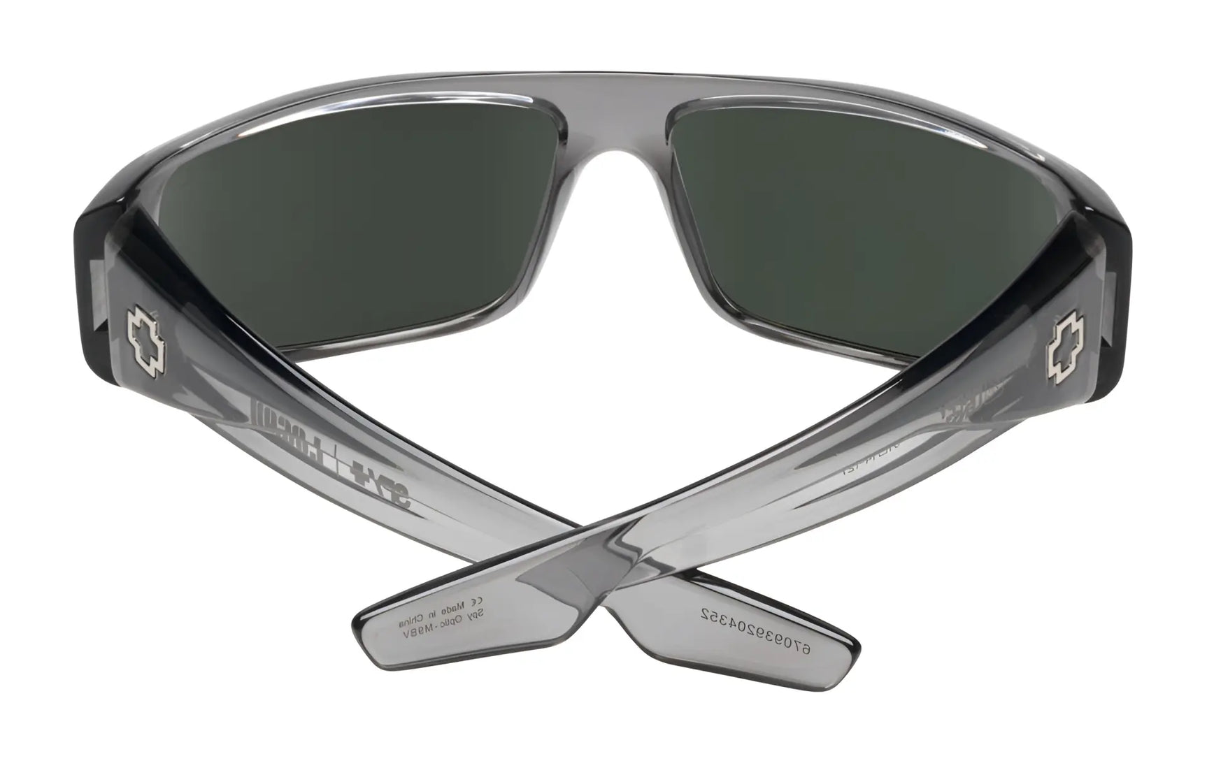 SPY LOGAN Sunglasses by SPY, Size 61, shown from the back with crossed arms. Features durable Grilamid® construction and dark lenses in a gray frame. SPY LOGAN Sunglasses by SPY, Size 61, shown from the back with crossed arms. Features durable Grilamid® construction and dark lenses in a gray frame.