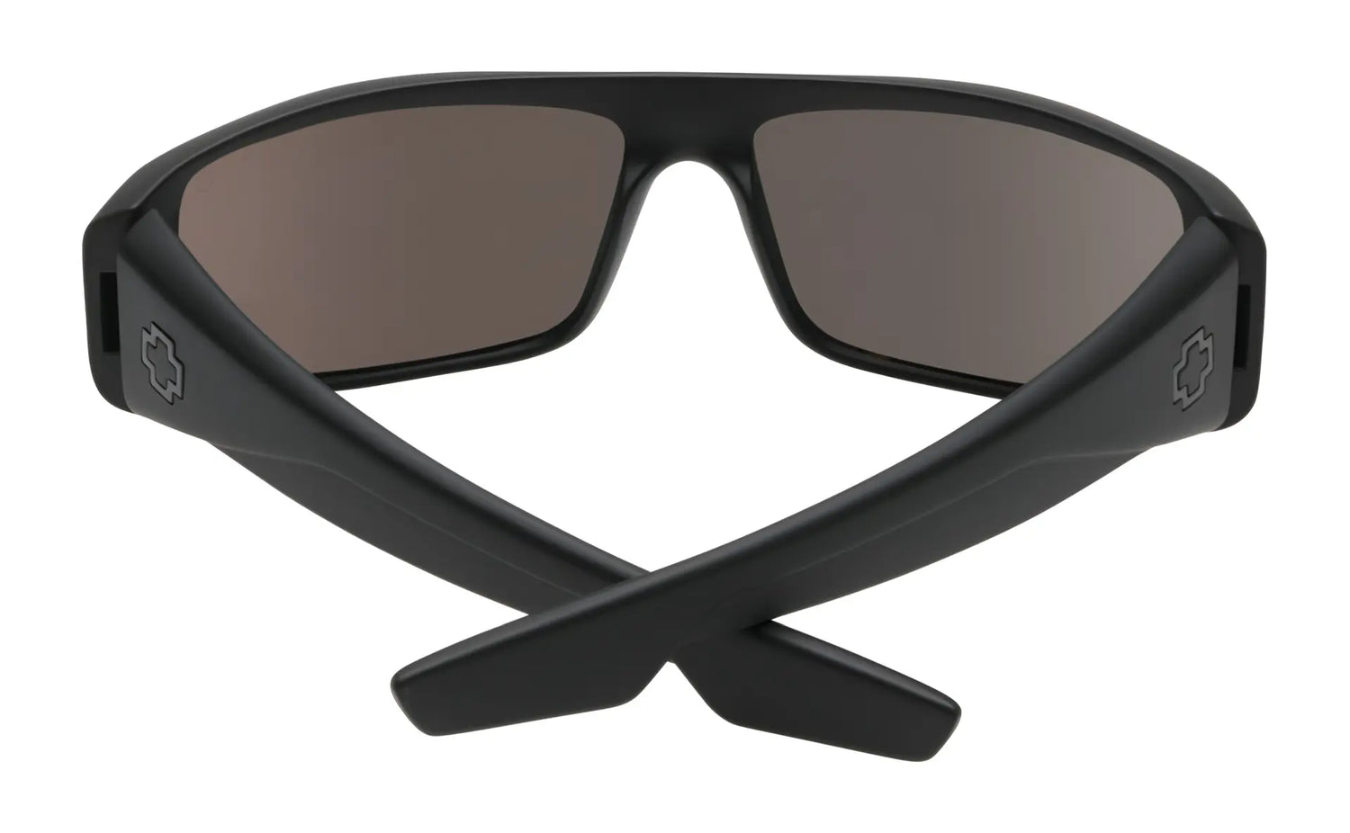 The SPY LOGAN Sunglasses | Size 61 feature black frames with crossed arms, seen from the back on a white background, and are made with durable Grilamid® for lasting performance. The SPY LOGAN Sunglasses | Size 61 feature black frames with crossed arms, seen from the back on a white background, and are made with durable Grilamid® for lasting performance.