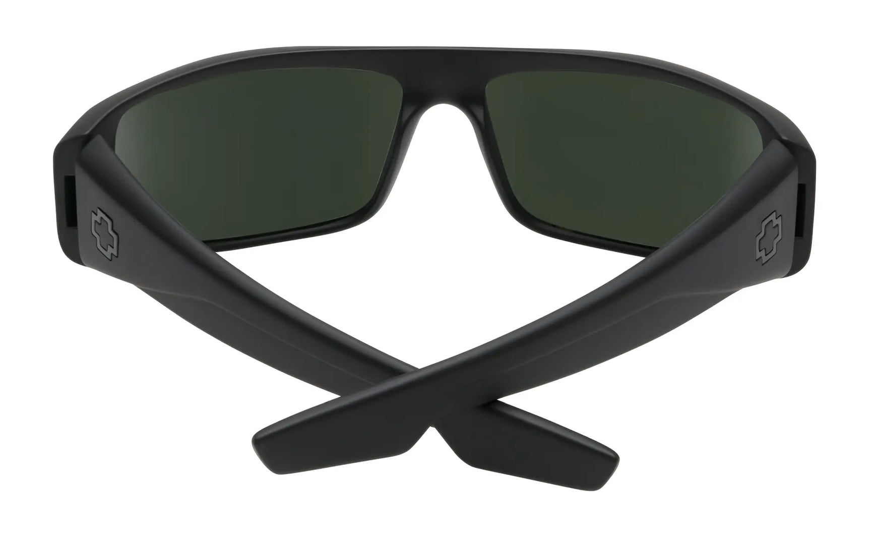 The SPY LOGAN Sunglasses | Size 61 by SPY feature a black wraparound design with dark lenses, shown from the back with crossed arms, and are made from durable, comfortable Grilamid. The SPY LOGAN Sunglasses | Size 61 by SPY feature a black wraparound design with dark lenses, shown from the back with crossed arms, and are made from durable, comfortable Grilamid.