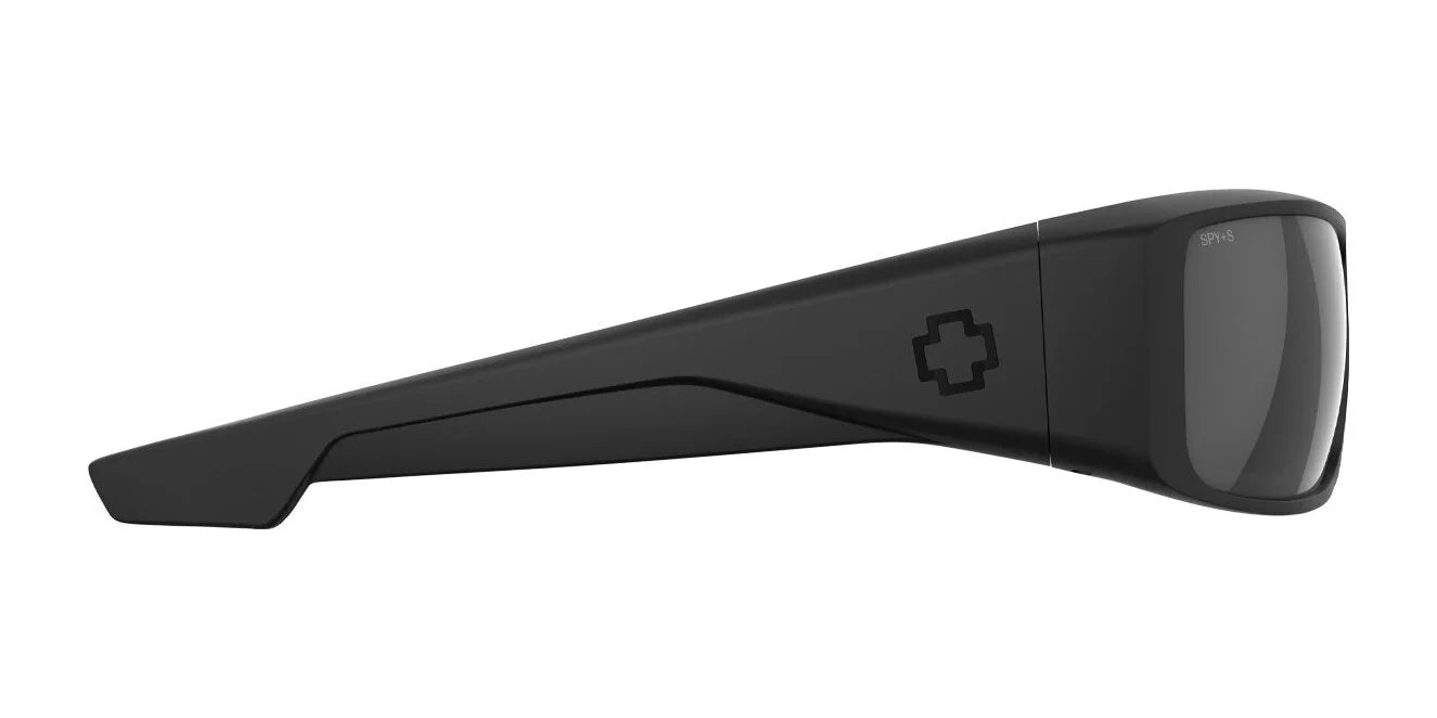 Side view of SPY LOGAN Sunglasses in black, size 61, with a cross logo on the temple and durable Grilamid construction. Side view of SPY LOGAN Sunglasses in black, size 61, with a cross logo on the temple and durable Grilamid construction.