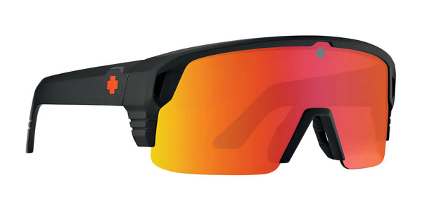 SPY MONOLITH 50/50 Sunglasses | Size 142 / Black Matte / Happy Bronze with Orange Spectra Mirror