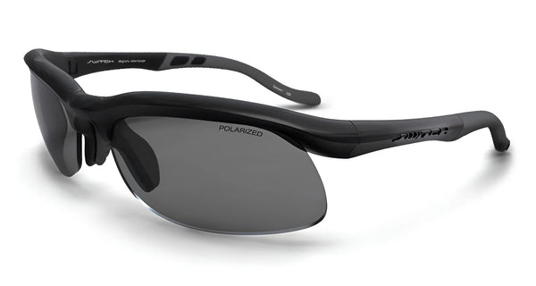 Switch Tenaya Lake Sunglasses / Shiny Black / True Color Gray Reflection Silver Polarized / Size 67