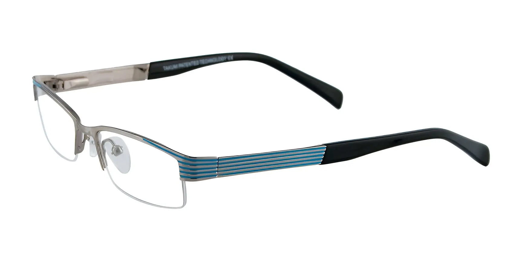 Takumi T9925 Eyeglasses Shiny Silver & Light Blue Takumi T9925 Eyeglasses Shiny Silver & Light Blue