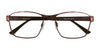 Takumi T9955 Eyeglasses with Clip-on Sunglasses | Size 54 / Satin Brown & Red