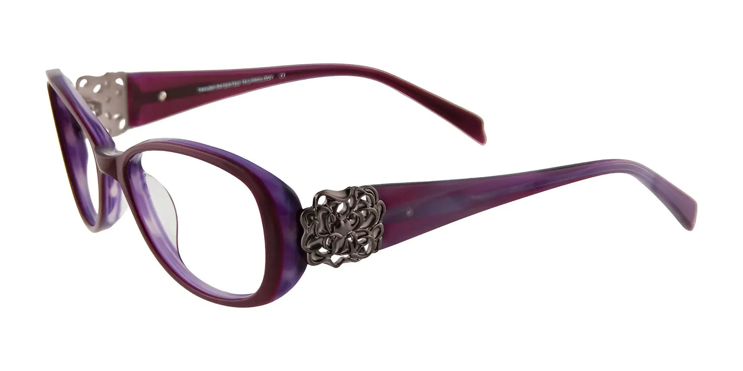 Takumi T9967 Eyeglasses with Clip-on Sunglasses Dark Purple & Marbled Purple Takumi T9967 Eyeglasses with Clip-on Sunglasses Dark Purple & Marbled Purple