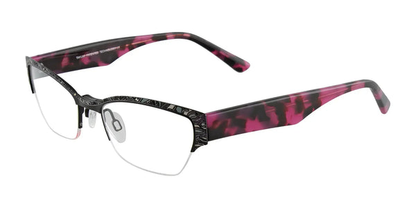Takumi T9996 Eyeglasses with Clip-on Sunglasses | Size 48 / Blk & Grey/Pink & Drkred