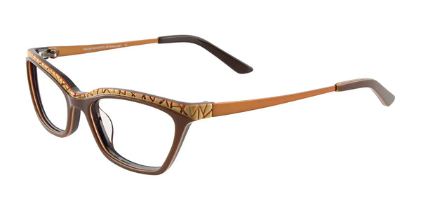 Takumi T9997 Eyeglasses with Clip-on Sunglasses | Size 50 / Brown & Beige