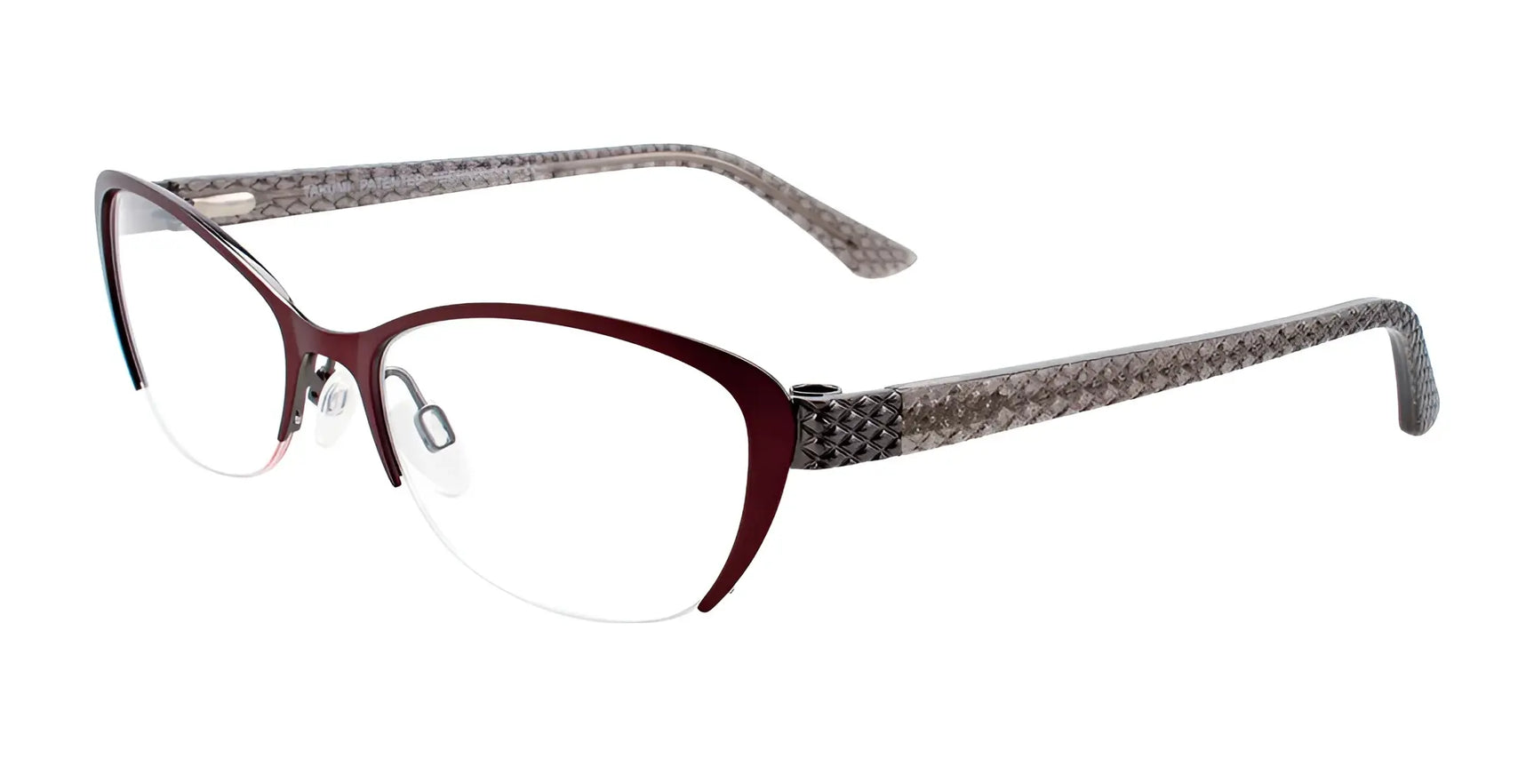 Takumi TK1013 Eyeglasses with Clip-on Sunglasses Satin Dark Red Takumi TK1013 Eyeglasses with Clip-on Sunglasses Satin Dark Red