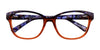 Takumi TK1018 Eyeglasses with Clip-on Sunglasses | Size 54 / Crystal Orange & Marbled Pearl Blue