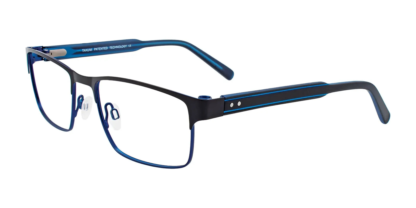 Takumi TK1033 Eyeglasses with Clip-on Sunglasses Black & Blue Takumi TK1033 Eyeglasses with Clip-on Sunglasses Black & Blue