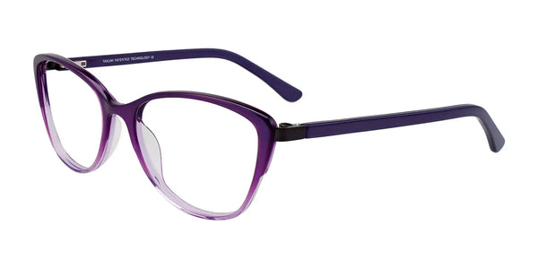 Takumi TK1037 Eyeglasses with Clip-on Sunglasses | Size 53 / Purple Pearl & Purple Crystal