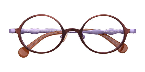 Takumi TK1040 Eyeglasses / Size 39 / Satin Dark Brown & Lilac