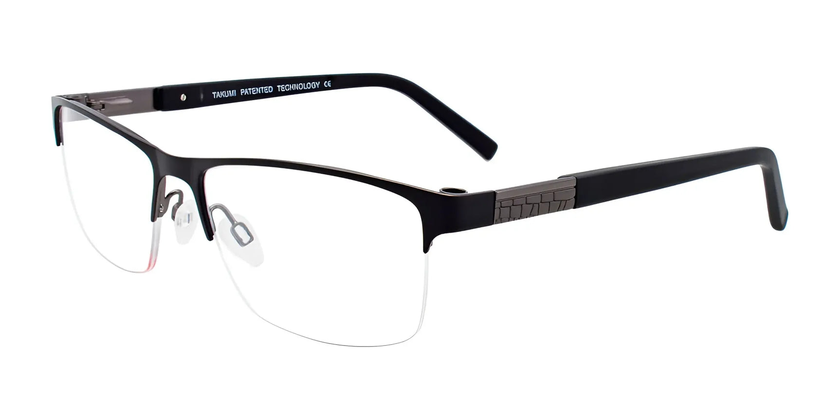 Takumi TK1046 Eyeglasses with Clip-on Sunglasses Satin Black & Dark Steel Takumi TK1046 Eyeglasses with Clip-on Sunglasses Satin Black & Dark Steel