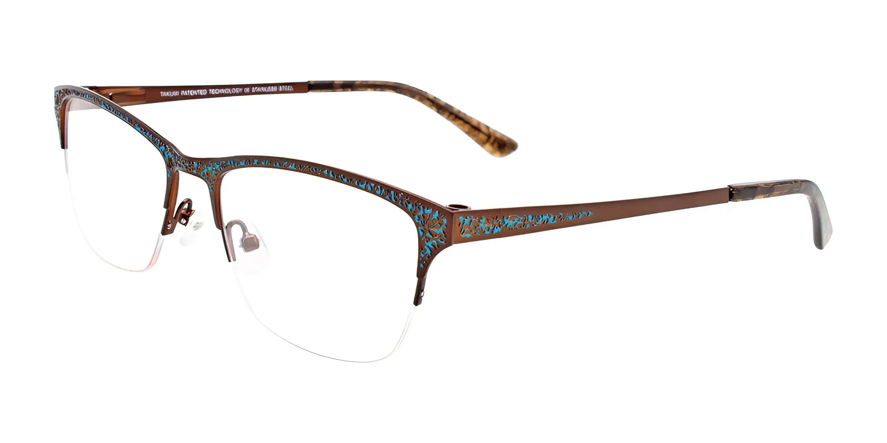 Takumi TK1065 Eyeglasses with Clip-on Sunglasses Matt Brown & Blue Takumi TK1065 Eyeglasses with Clip-on Sunglasses Matt Brown & Blue