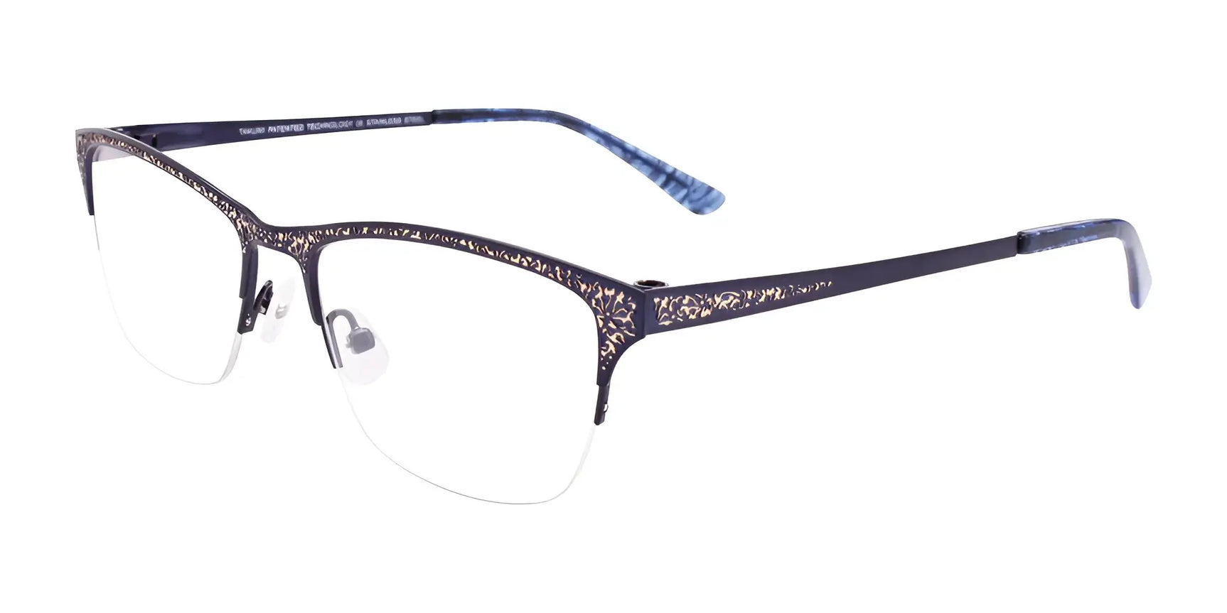 Takumi TK1065 Eyeglasses with Clip-on Sunglasses Matt Navy & Silver Takumi TK1065 Eyeglasses with Clip-on Sunglasses Matt Navy & Silver
