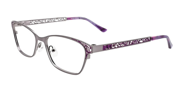 Takumi TK1073 Eyeglasses with Clip-on Sunglasses | Size 52 / Shiny Grey & Purple