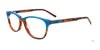 Takumi TK1084 Eyeglasses with Clip-on Sunglasses | Size 52 / Brown Marbled & Blue