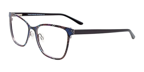 Takumi TK1097 Eyeglasses with Clip-on Sunglasses / Size 53 / Black & Multi