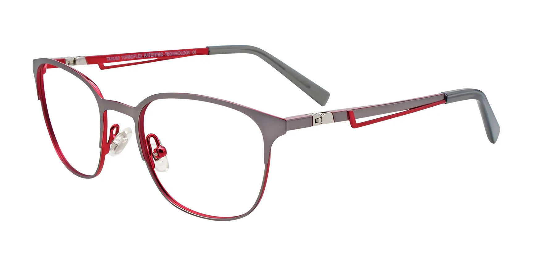 Takumi TK1099 Eyeglasses Matt Steel & Red Takumi TK1099 Eyeglasses Matt Steel & Red