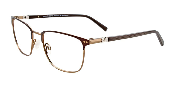 Takumi TK1101 Eyeglasses with Clip-on Sunglasses | Size 54 / Matt Brown & Gold