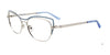Takumi TK1103 Eyeglasses with Clip-on Sunglasses | Size 52 / Shiny Light Blue & Silver