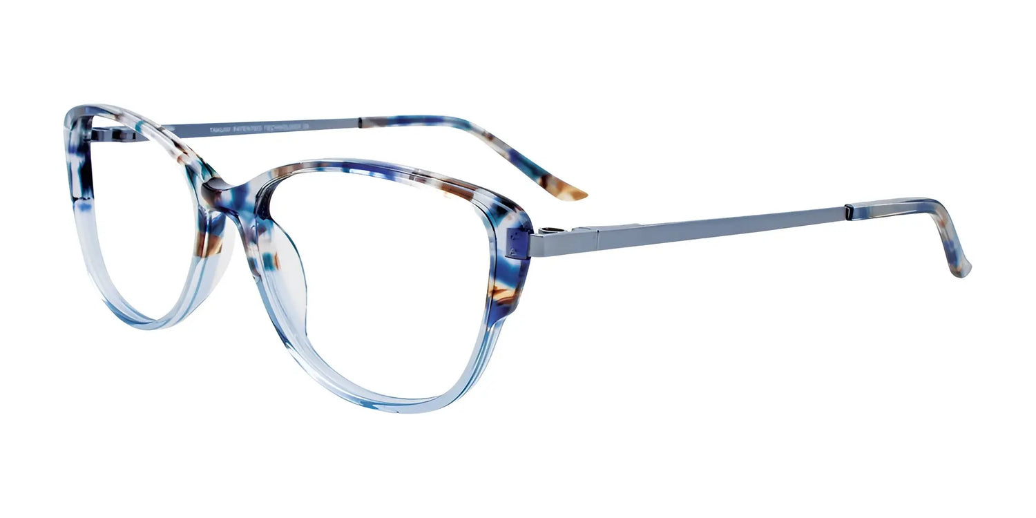 Takumi TK1111 Eyeglasses with Clip-on Sunglasses Crystal Blue & Blue Marbled Takumi TK1111 Eyeglasses with Clip-on Sunglasses Crystal Blue & Blue Marbled