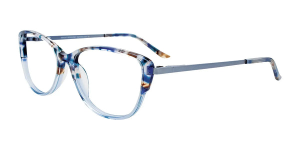 Takumi TK1111 Eyeglasses with Clip-on Sunglasses | Size 53 / Crystal Blue & Blue Marbled