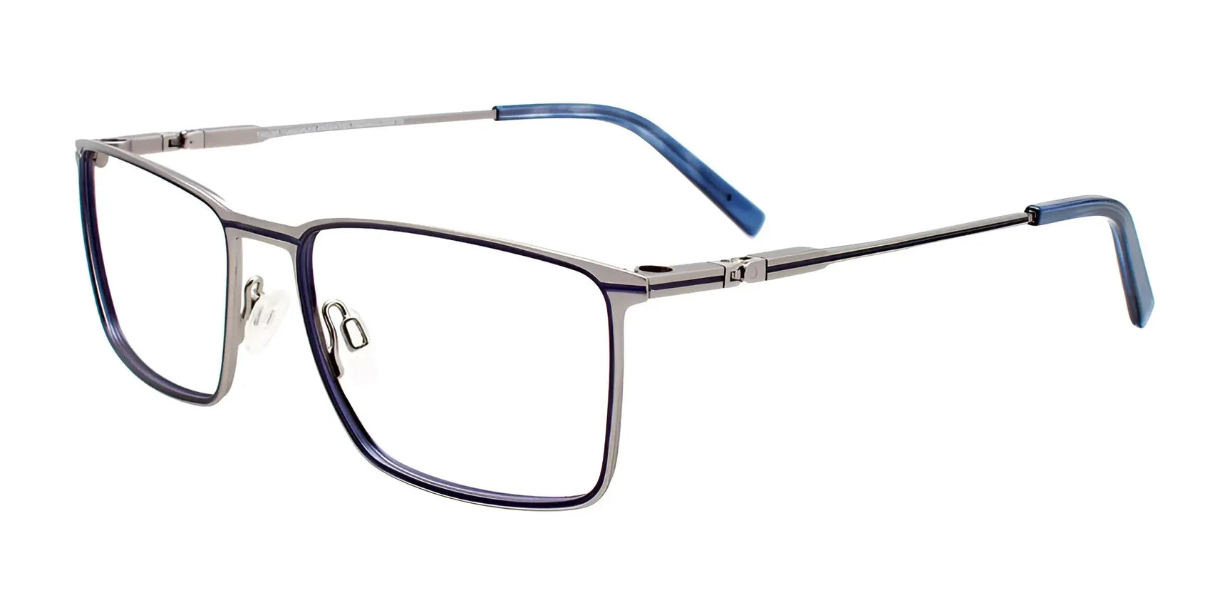 Takumi TK1115 Eyeglasses with Clip-on Sunglasses Matt Steel & Dark Blue Takumi TK1115 Eyeglasses with Clip-on Sunglasses Matt Steel & Dark Blue