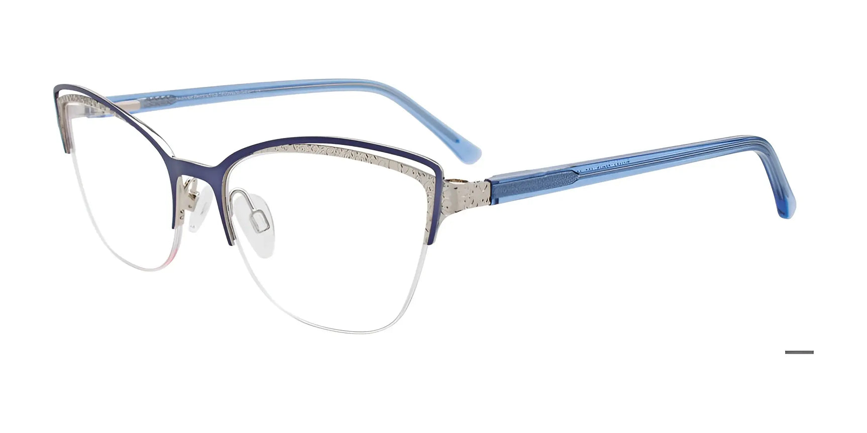 Takumi TK1124 Eyeglasses with Clip-on Sunglasses Satin Blue & Silver Takumi TK1124 Eyeglasses with Clip-on Sunglasses Satin Blue & Silver
