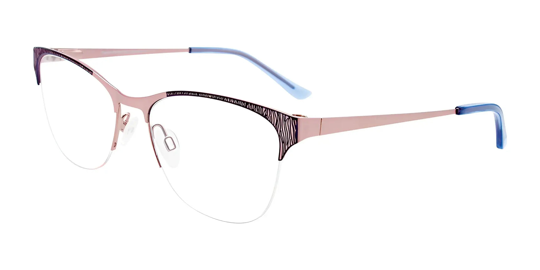 Takumi TK1138 Eyeglasses with Clip-on Sunglasses Blue & Matt Light Pink Takumi TK1138 Eyeglasses with Clip-on Sunglasses Blue & Matt Light Pink