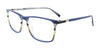 Takumi TK1156 Eyeglasses with Clip-on Sunglasses | Size 56 / Blue & Multicolor Lines & Dark Blue