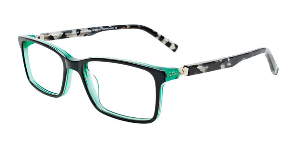 Takumi TK1160 Eyeglasses | Size 50 / Black & Green/Demi Grey