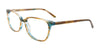 Takumi TK1161 Eyeglasses with Clip-on Sunglasses | Size 56 / Brown & Blue Marbled